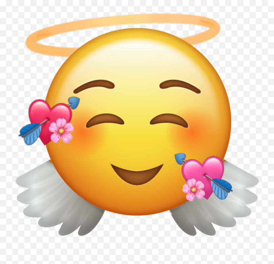 Iphone Emoji Angel Cute Wings Halo - Iphone Smile Emoji Png,Angel Wings Emoji