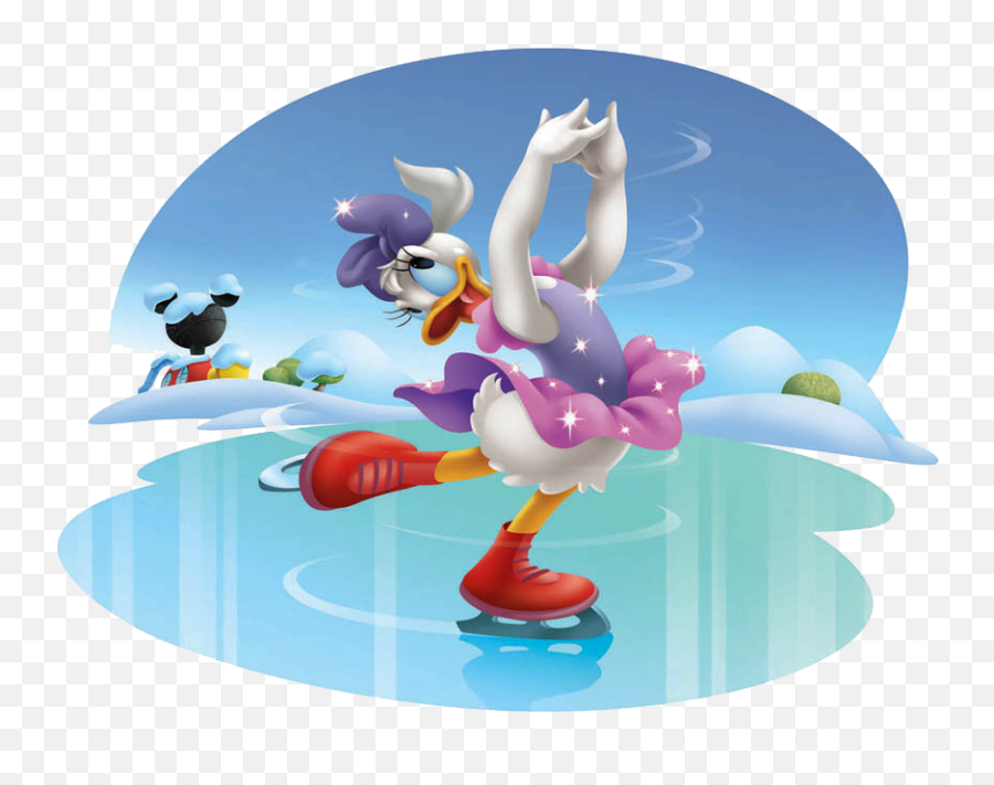 Disney Ice Skating Clipart - Daisy Duck Ice Skating Emoji,Ice Skate Emoji