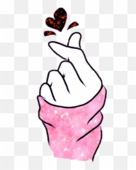 corean Korean kpop heart Love - Bts Hand Heart Emoji