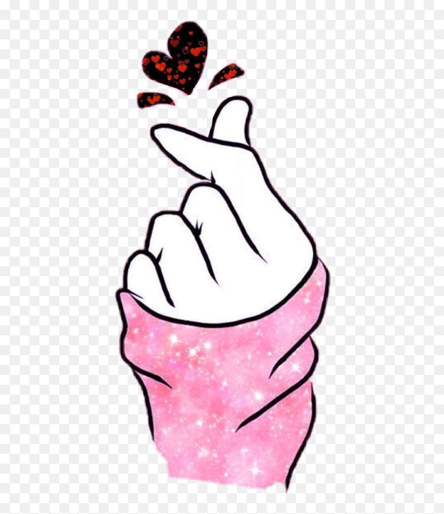 Corean Korean Kpop Heart Love - Bts Hand Heart Emoji,Korean Heart Emoji
