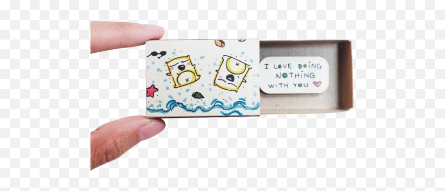 I Love Doing Nothing With You Matchbox Card - Cartoon Emoji,I Love You Emoticon