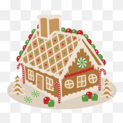 Gingerbread House Clipart Clipart - Christmas Gingerbread House Cartoon Emoji,House Candy House Emoji