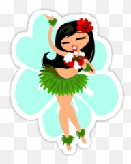 Hula Girl T - Cute Hula Girl Cartoon Emoji,Hula Girl Emoji