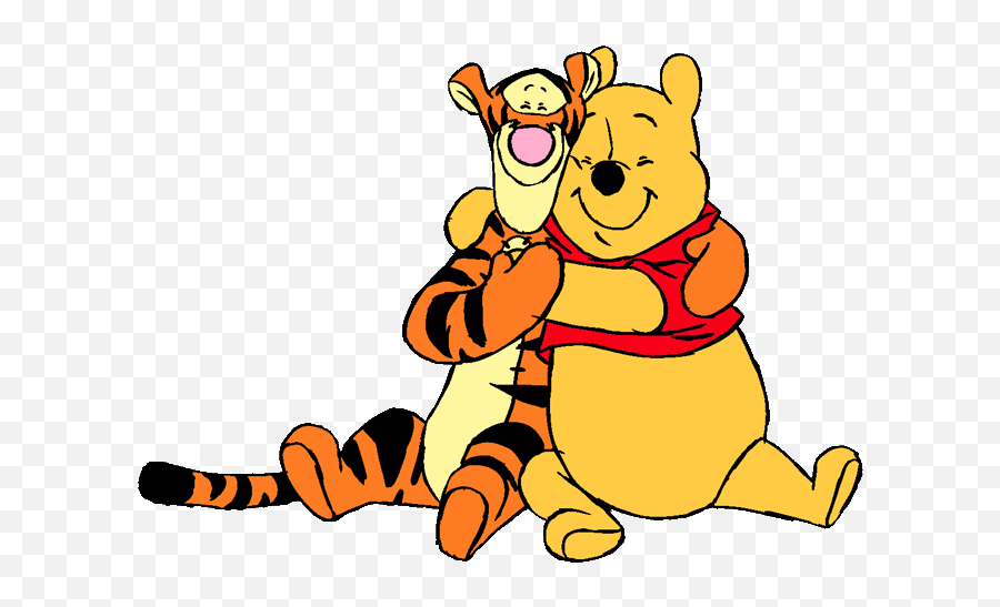 Hugging Clipart Pooh Hugging Pooh - Tigger And Pooh Love You Emoji,Eeyore Emoticons