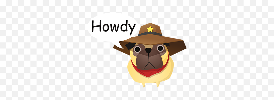 Howdy Cute Funny Cowboy Dog Puppy Pug Fleece Blanket - Happy Emoji,Howdy Emoji