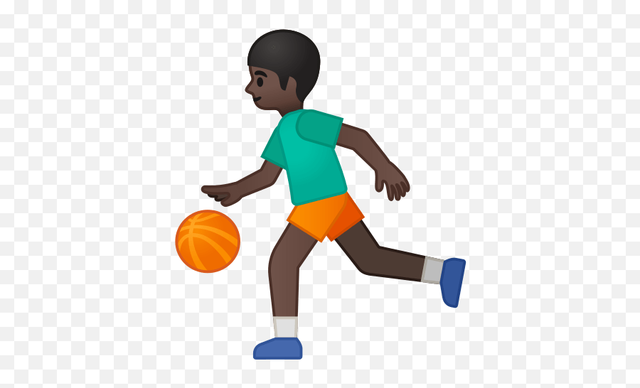 Person Bouncing Ball Emoji With Dark Skin Tone Meaning - Niño Botando La Pelota Dibujo,Basketball Emoticon