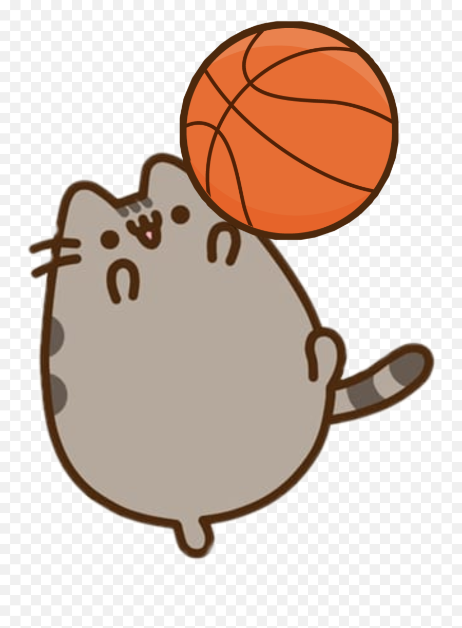 Pusheen Basketball Cute Sticker By B E L L A - Pusheen Pride Emoji,Basketball Emoji Background
