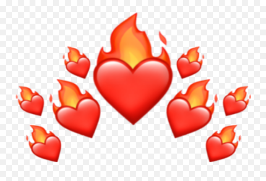 Heart Fire Emoji Crown - Fire Emoji Png Transparent,Fireemoji