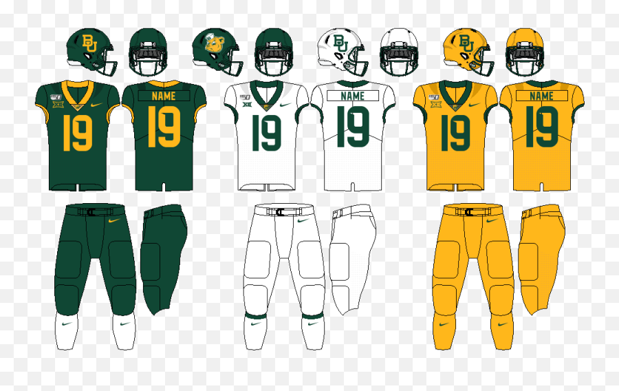 Big12 - Baylor Bears Football Uniforms Emoji,College Football Emojis