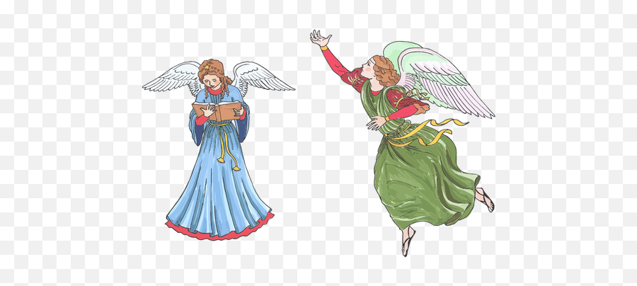 Two Female Angels - Guardian Angel Png Angel Clipart Emoji,Dragon Emoji