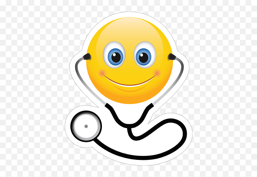 Cute Doctor With Stethoscope Emoji Sticker - Emoji Doctor,Car Emoji