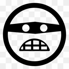 Emoticon Rounded Square Criminal Face With Covered Eyes - Mascara De Bandido Png Emoji
