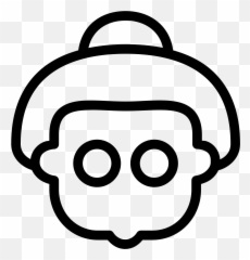 Old Woman Icon - Cartoon Drawing Emoji