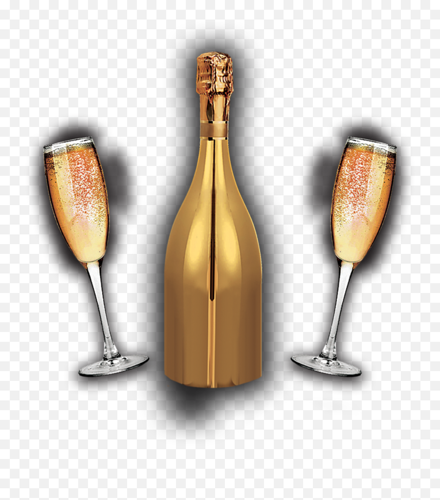 Mq Gold Glass Bottle Champagne - Gold Champagne Bottle Png Emoji,Champaign Emoji