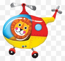 Lion In A Giant 35 Helicopter Balloon - Lion In Helicopter Emoji,Helicopter Emoji
