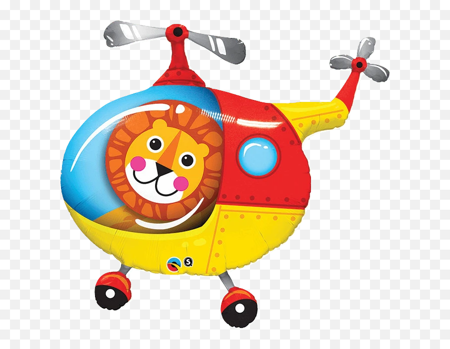 Lion In A Giant 35 Helicopter Balloon - Lion In Helicopter Emoji,Helicopter Emoji