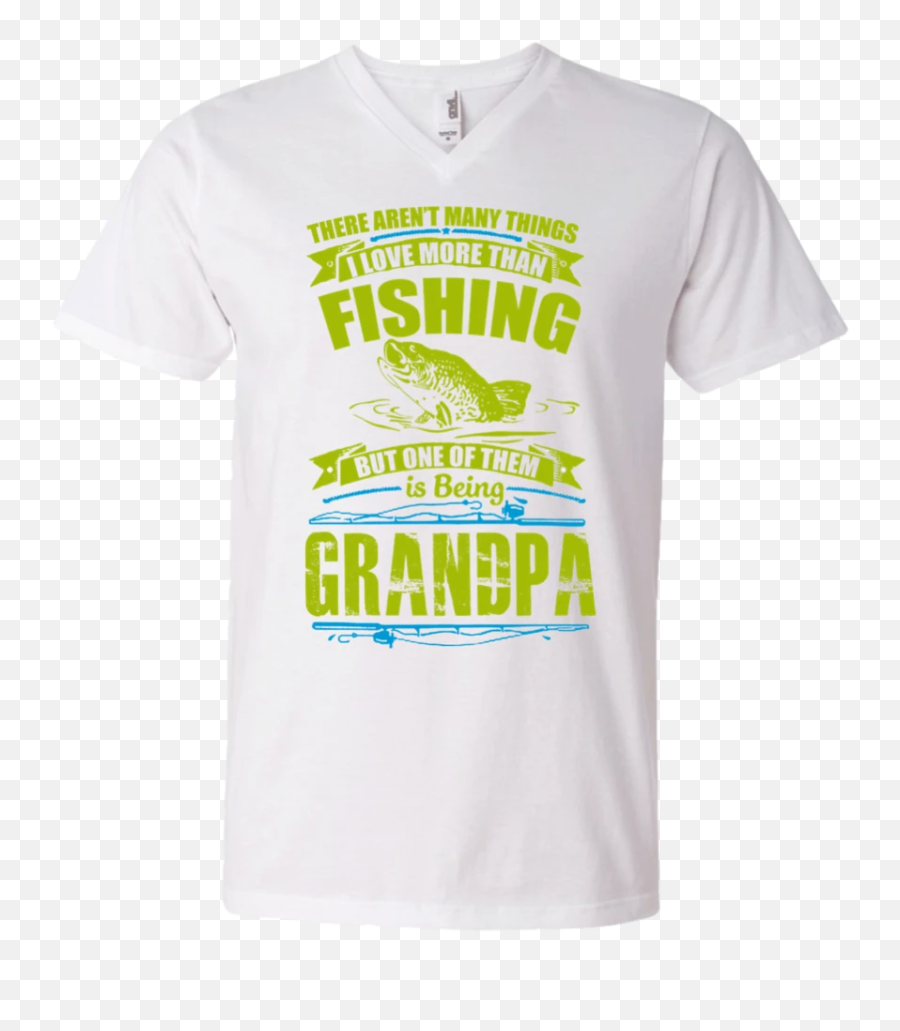 I Love Being A Grandpa More Than Fishing Menu0027s V - Neck T Unisex Emoji,Fishing Emoji
