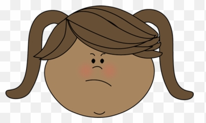 Angry Face Girl Clipart - Art Happy Emoji