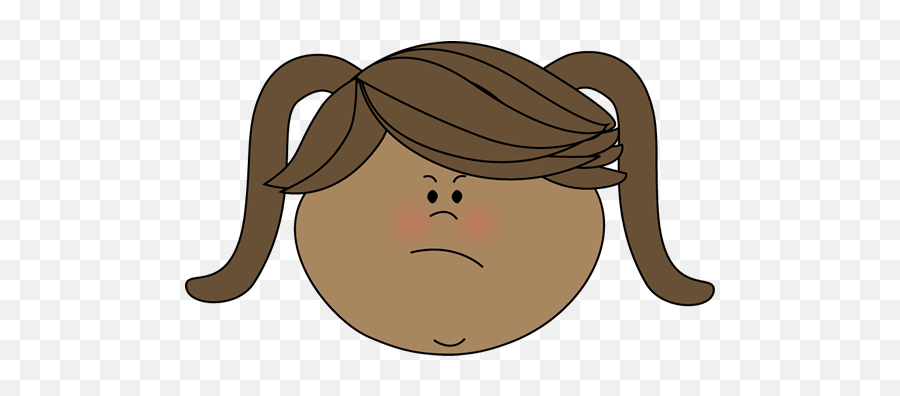 Angry Face Girl Clipart - Clip Art Girl Happy Face Emoji,Blowing Steam Emoji