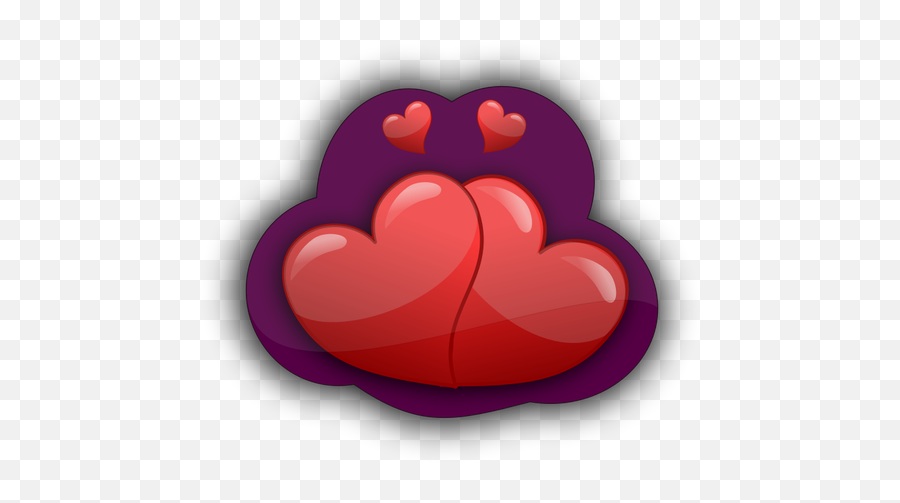 Vector Graphics Of Four Loving Hearts In A Purple Bubble - Big Loving Hearts Emoji,Love Emoji