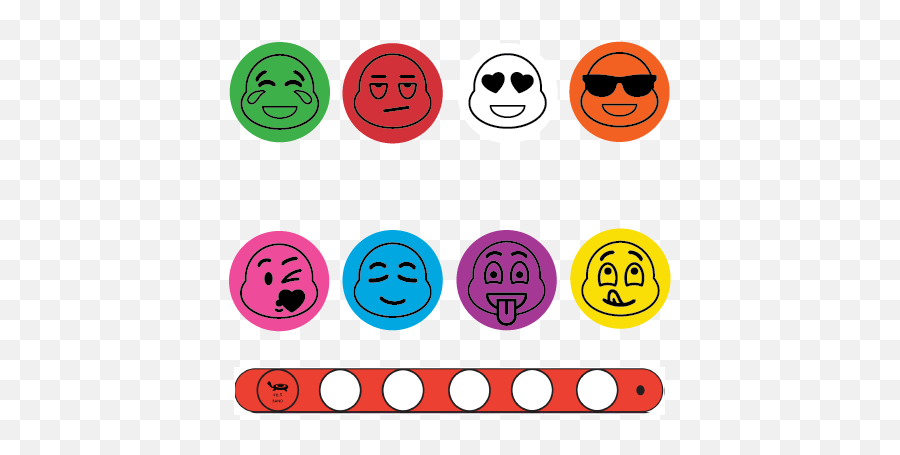Emoji Faces Bracelet System - Circle,Red Emoji