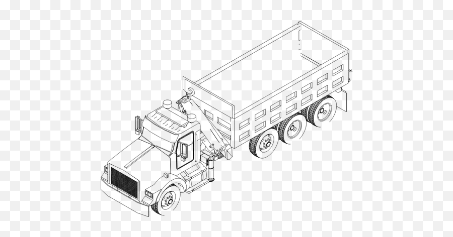 Old Truck Vector Image - Truck Isometric Line Drawing Png Emoji,Pickup Truck Emoji
