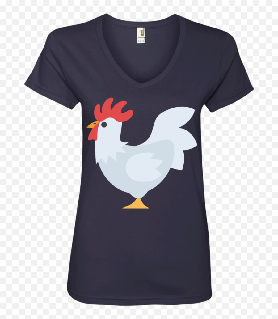 Chicken Emoji Ladies V - Id Wax,Rooster Emoji