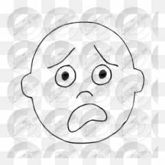 Scared Outline For Classroom Therapy - Cartoon Emoji,Scared Emoticon Face