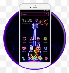 Neon Guitar Music 2d Theme - Smartphone Emoji,Electric Guitar Emoji