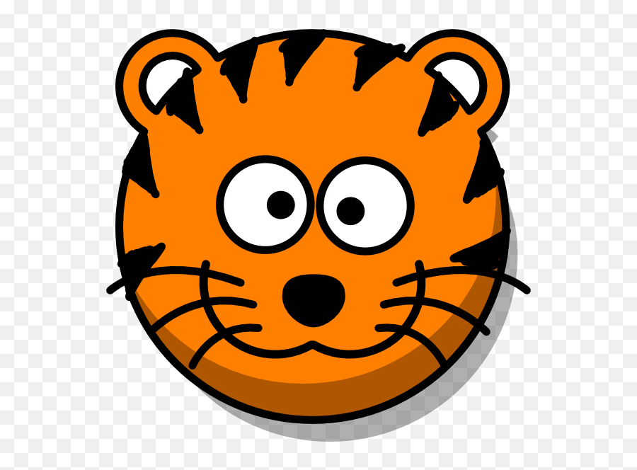 Tiger Face Clipart Easy - Easy Cartoon Tiger Face Emoji,Tiger Face Emoji