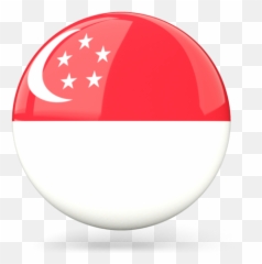 Download Illustration Of Flag Singapore - Indonesia Round Transparent Emoji