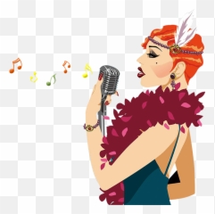 Singer clipart woman singer Transparent - Clipart Emoji