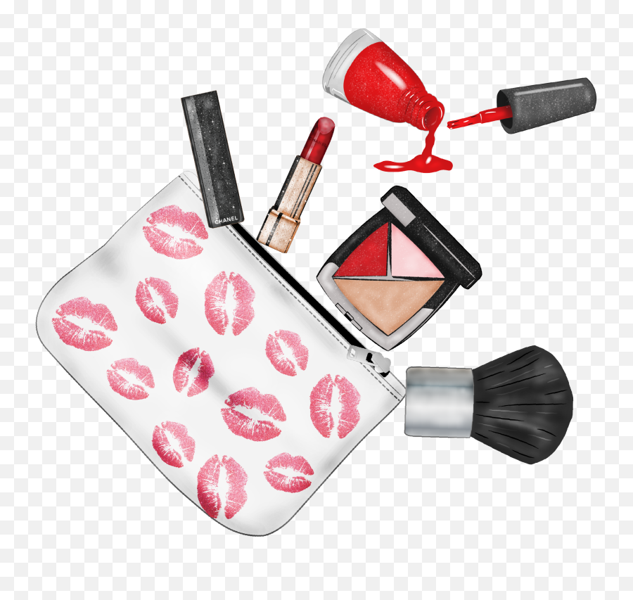 Makeupbag Essentials Makeupbrush - Makeup Brushes Emoji,Lips Zipped Emoji