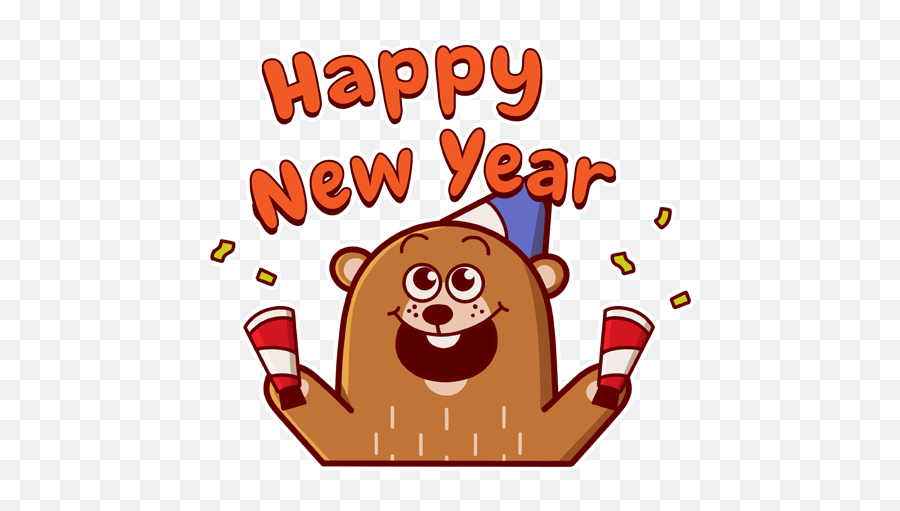Otty The Otter - Happy Emoji,Happy New Year Emoji Art