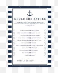 Nautical Baby Shower Game Would She - Printable Rather Emoji
