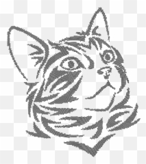 Tribal Kitten Dots - Wood Burning Stencil Cat Emoji
