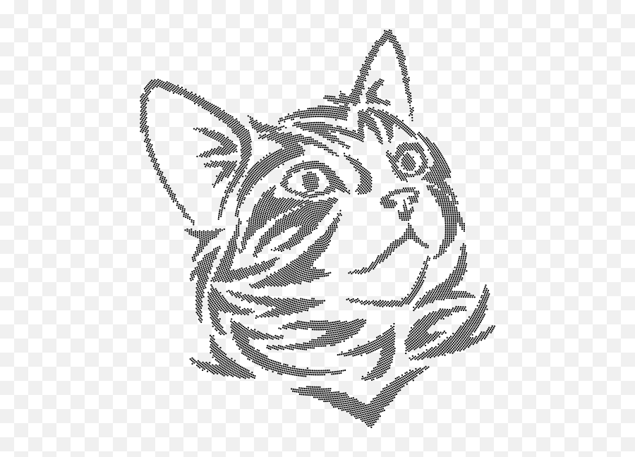 Tribal Kitten Dots - Wood Burning Stencil Cat Emoji,Kitty Emoji