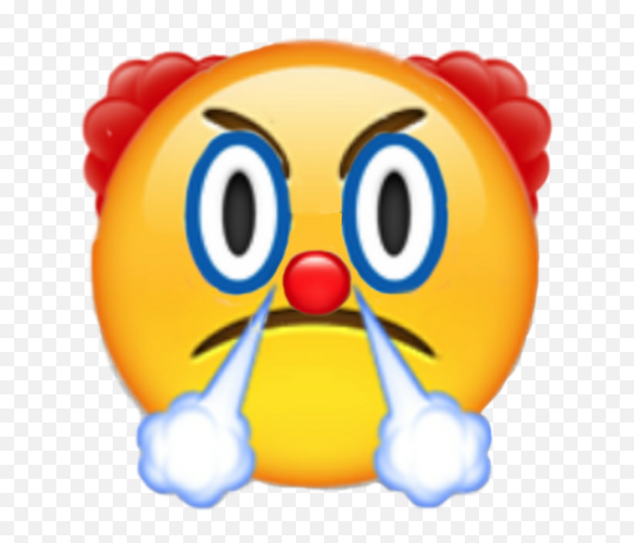Clown Angry Emoji Iphone Iphoneemoji - Blowing Air Out Of Nose Emoji,Angry Emoji