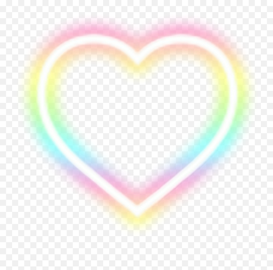 Heart Neon Color Colorful Rainbow Rainbowheart - Heart Neon Color Png Emoji,Rainbow Heart Emoji