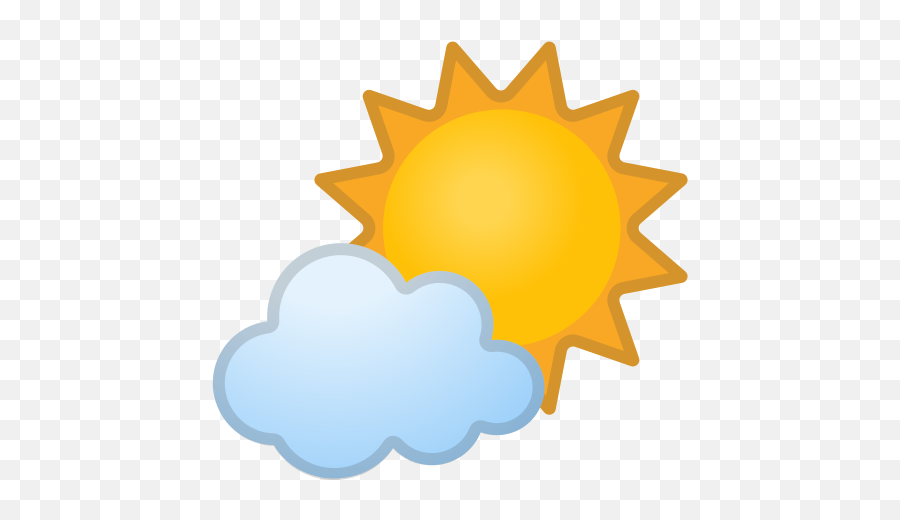 Sun Behind Small Cloud Emoji - Sun With Clouds Icon,Sun Emoji