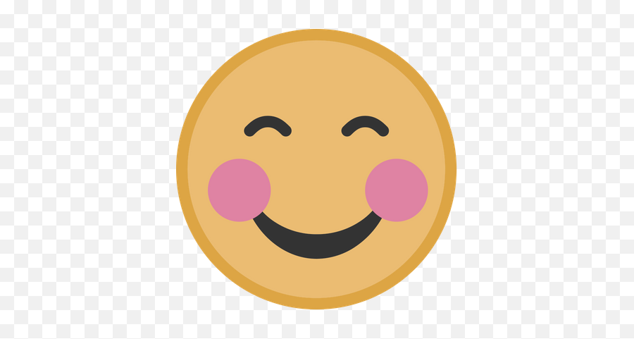 Yellow Blushing Face Graphic - Circle Emoji,Pea Emoji