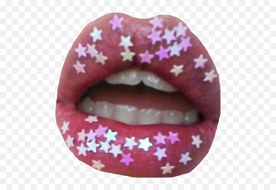 Star Glitter Shiny Lips Kiss Makeup - Lip Care Emoji,Kiss Emoji Makeup