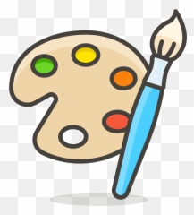 Artist Palette Emoji Clipart - Easy Paint Drawing