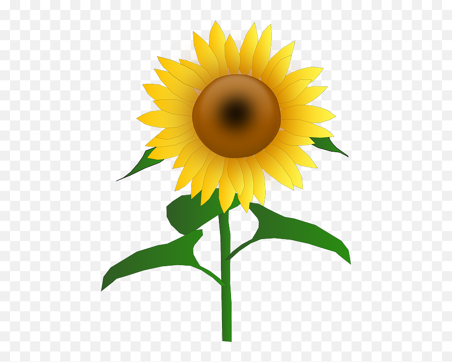 Cartoon Sunflower Clipart Png - Sun Flower Clipart Emoji,Sunflower Emoji Png
