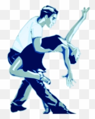 Dancing Man Woman Girl Blue Dress Dance - Salsa Dancer Drawing Emoji