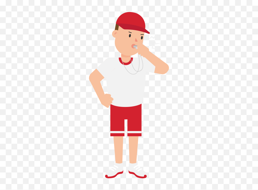 Coach Using A Whistle Cartoon - Basketball Coach Cartoon Png Emoji,Soccer Emoji Shirt