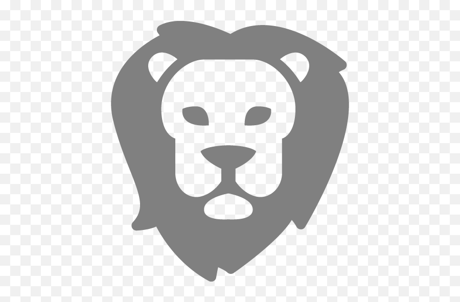 Gray Lion Icon - Free Gray Animal Icons Transparent White Lion Icon Png Emoji,Lion Emoticon