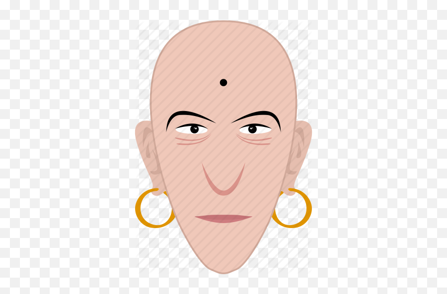 Bald Earrings Face Indian Man Religious Shape Icon - Download On Iconfinder Happy Emoji,Bald Emoji