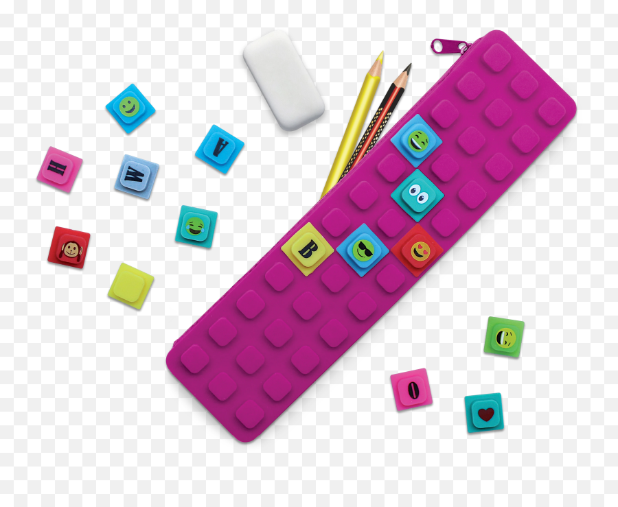 Waff Kase - Waff Kase Pencil Case With Cubes Emoji,Emoji Pencil Case