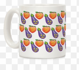 Eggplant and Peach Jack - OLantern Pattern Coffee Mugs Serveware Emoji
